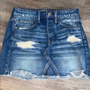 American Eagle Ripped Jean Skirt